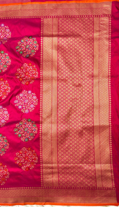 Ektara Pure Katan Silk Banarasi Handloom Saree - Kadiyal Jangla