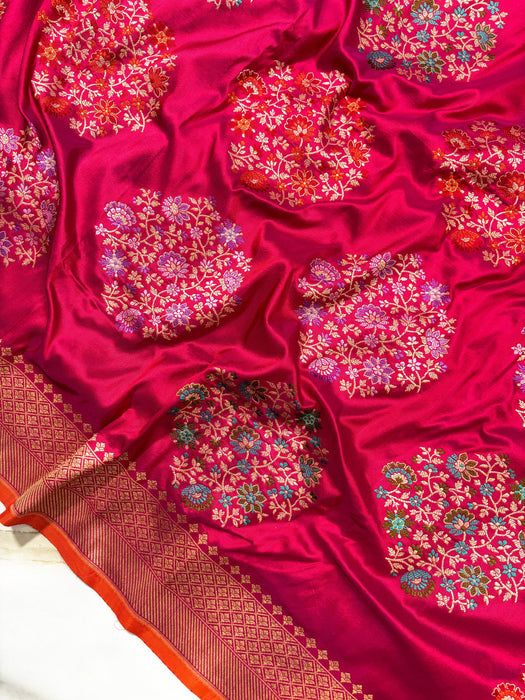 Ektara Pure Katan Silk Banarasi Handloom Saree - Kadiyal Jangla