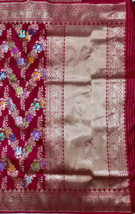 Ektara Pure Katan Silk Banarasi Handloom Saree - Kadiyal Jangla
