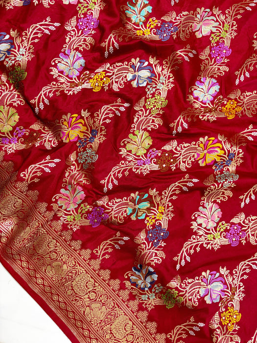 Ektara Pure Katan Silk Banarasi Handloom Saree - Kadiyal Jangla
