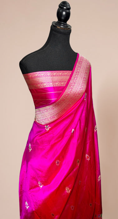 Rani Pure Katan Banarasi Handloom Saree - Sona Roopa motifs
