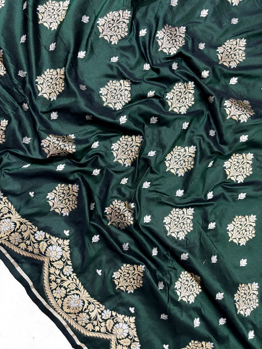 Pure Katan Banarasi Handloom Saree - Sona Roopa motifs