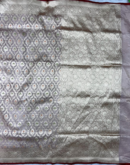 Pure Banarasi Tissue Handloom Saree - Meenakari