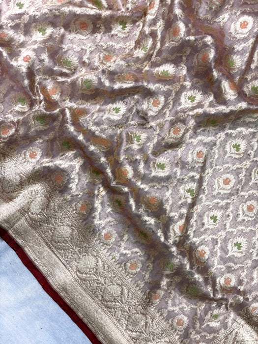 Pure Banarasi Tissue Handloom Saree - Meenakari
