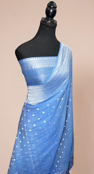 Pure Tussar Georgette Banarasi Handloom Saree - Designer Meenakari