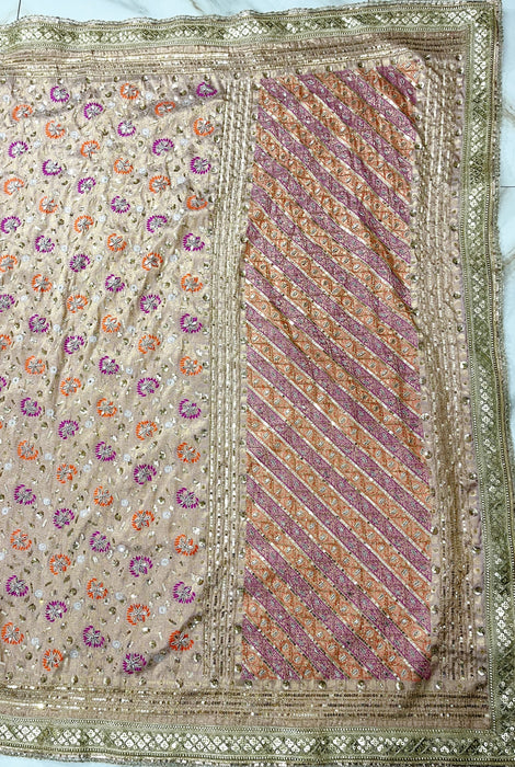 Nita Ambani Pure Katan Banarasi Handloom Saree - All over Zardozi