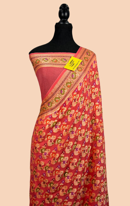 Buy Pink banarasi saree onlinr in Canada
