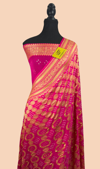 Buy authentic georgette bandhani saree