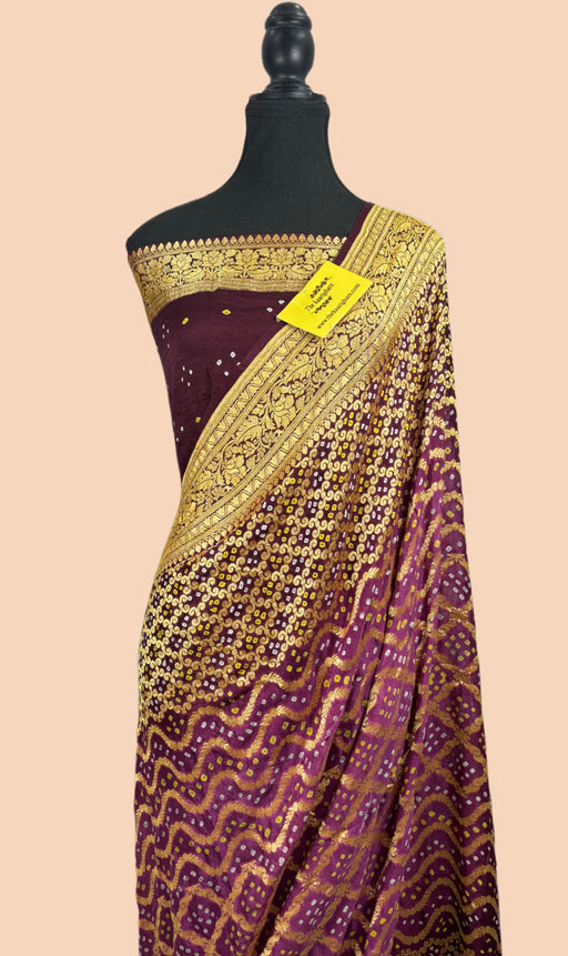 Buy Pure bandhej Banarasi saree