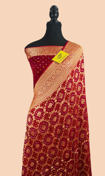 Buy Banarasi Georgette Bandhani Saree