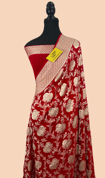 Buy Red Georgette Saree
