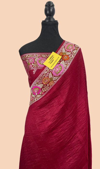 Buy Rich Maroon Tussar Saree