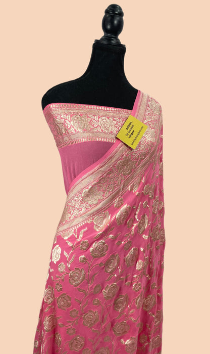 Pure Georgette Banarasi Saree - Water zari
