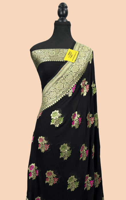 buy black banarasi saree online in US