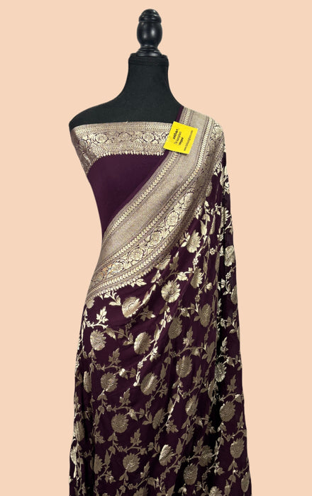 buy brown banarasi saree online in Canada