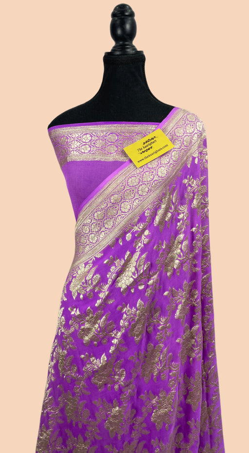 Buy Lavender banarasi saree