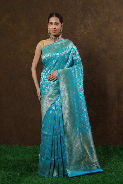 Pure Katan Banarasi Handloom Saree - Sona Jaal Work