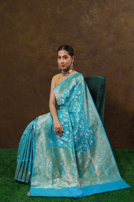 Pure Katan Banarasi Handloom Saree - Sona Jaal Work