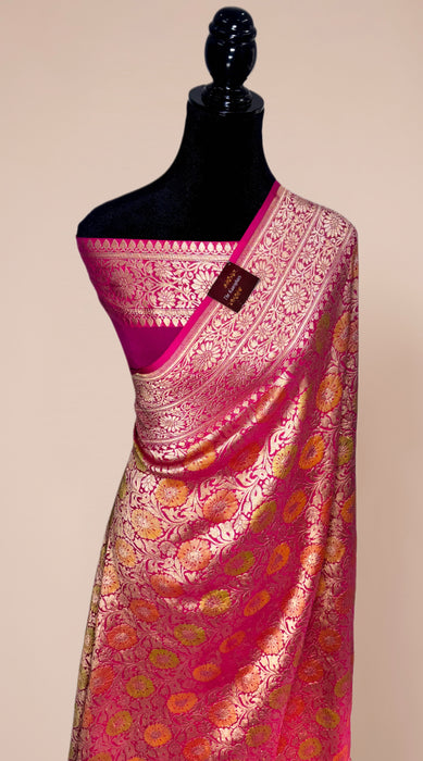 Rani Pure Khaddi Georgette Banarasi Handloom Saree - Brocade