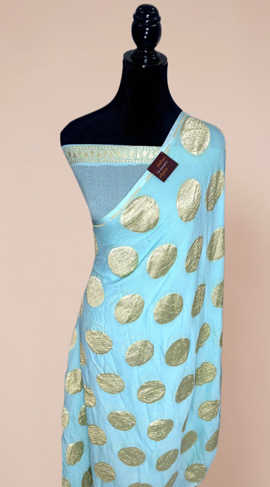 Khaddi Georgette Banarasi Handloom Saree - Water Zari