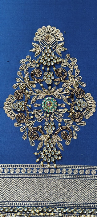 Pure Katan Banarasi Handloom Saree - All over Zardozi Cutdana work