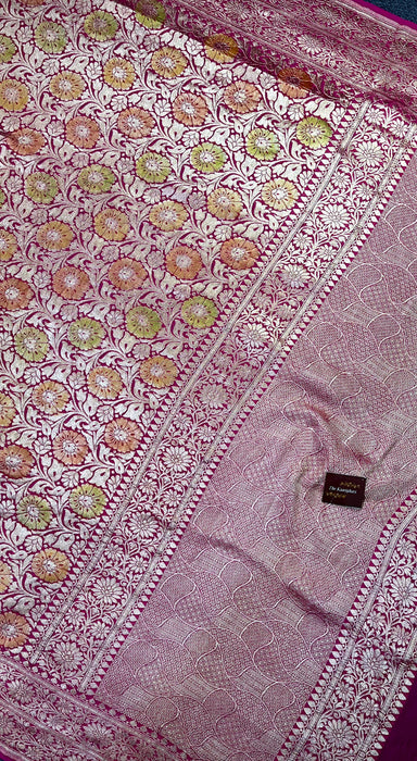 Rani Pure Khaddi Georgette Banarasi Handloom Saree - Brocade