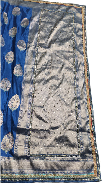 Pure Katan Banarasi Handloom Saree - All over Zardozi Cutdana work