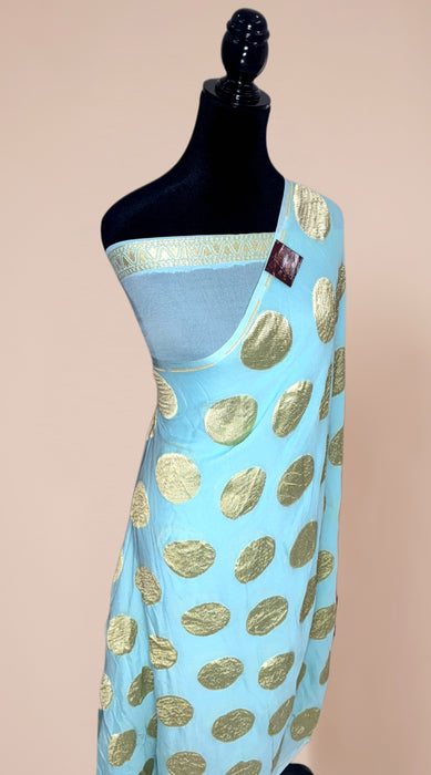 Khaddi Georgette Banarasi Handloom Saree - Water Zari